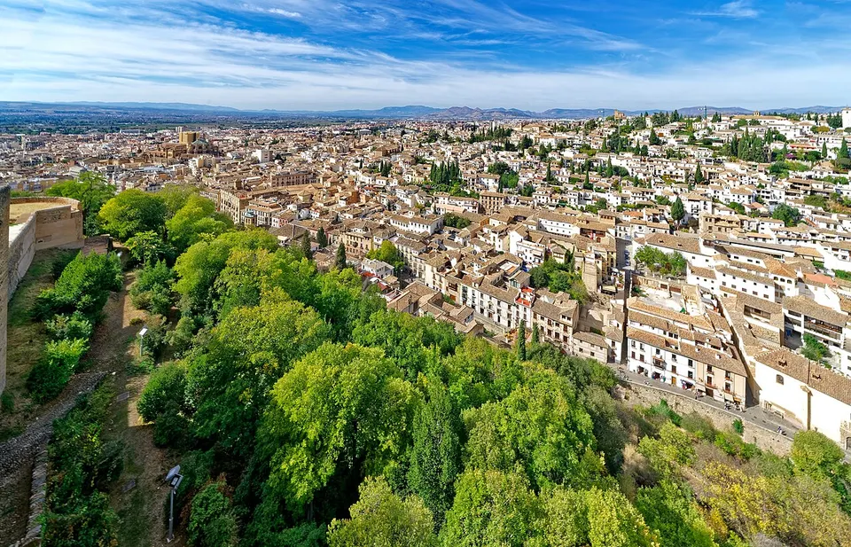 Granada: View of Granada from the Alhambra.