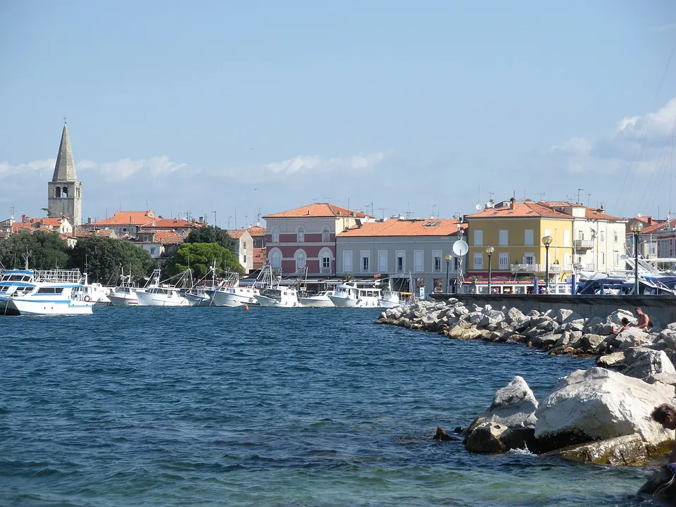 Poreč: Porec, Croatia, harbour view, taken by uploader on visit 2008